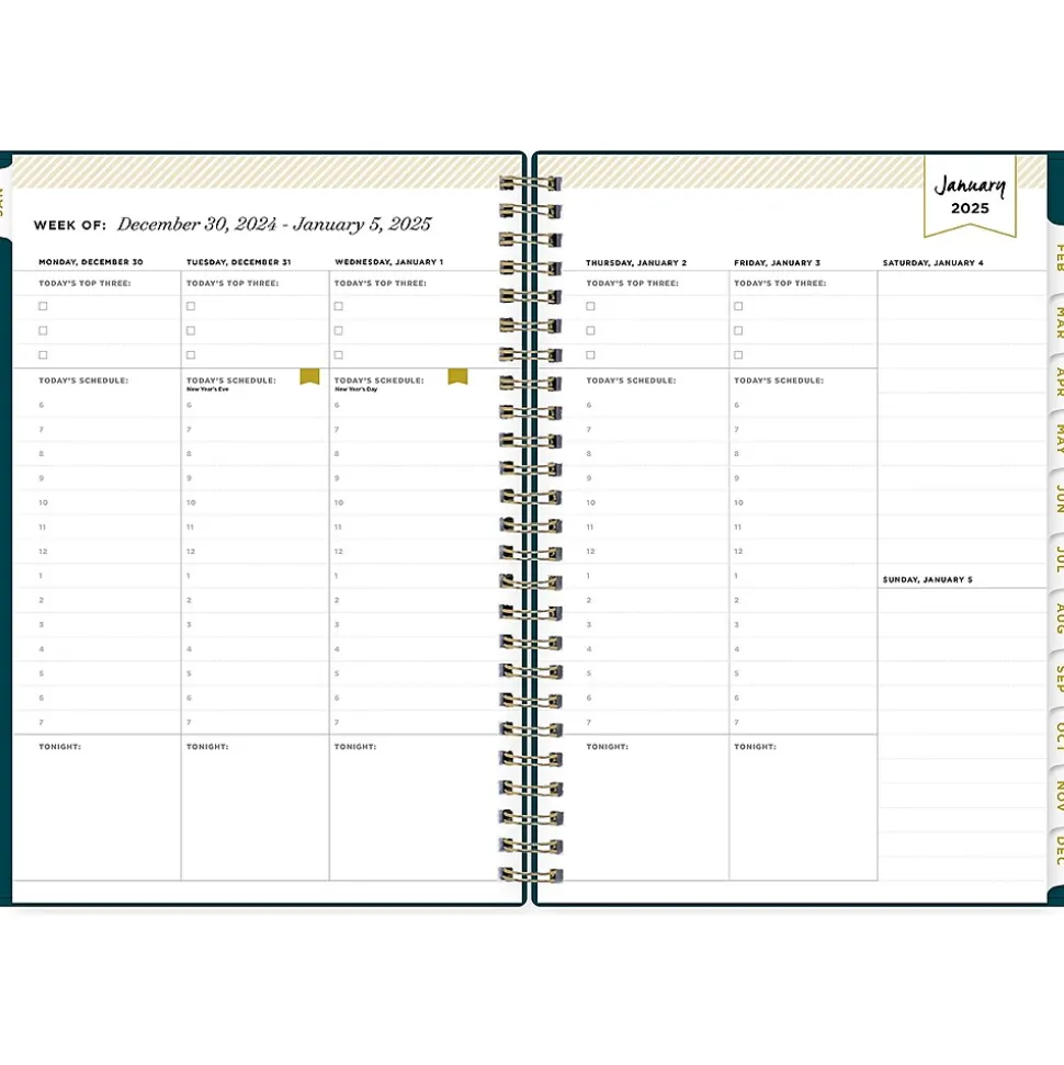 2025 Blue Sky Day Designer 5.88" x 8.63" Weekly & Monthly Planner, Plastic Cover, Peacock Blue (152221)