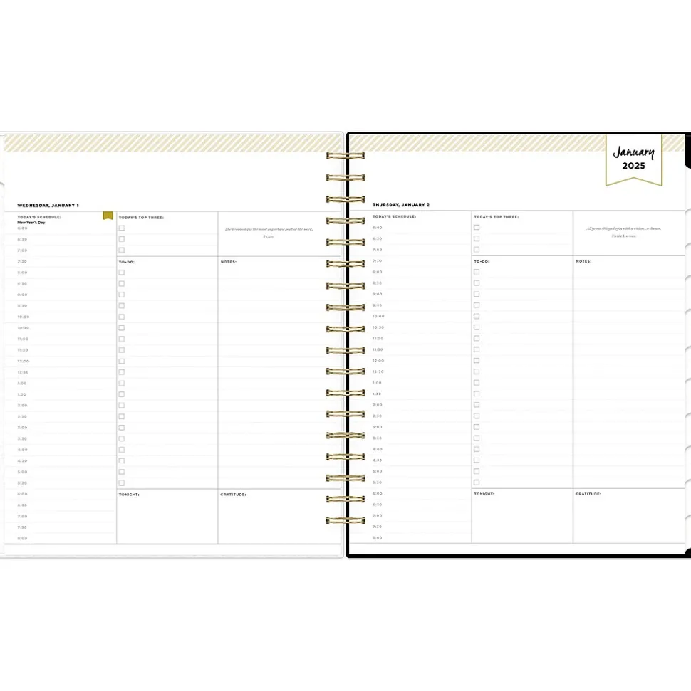 2025 Blue Sky Day Designer Austen Black 8" x 10" Daily & Monthly Planner, Plastic Cover, Multicolor (148130)