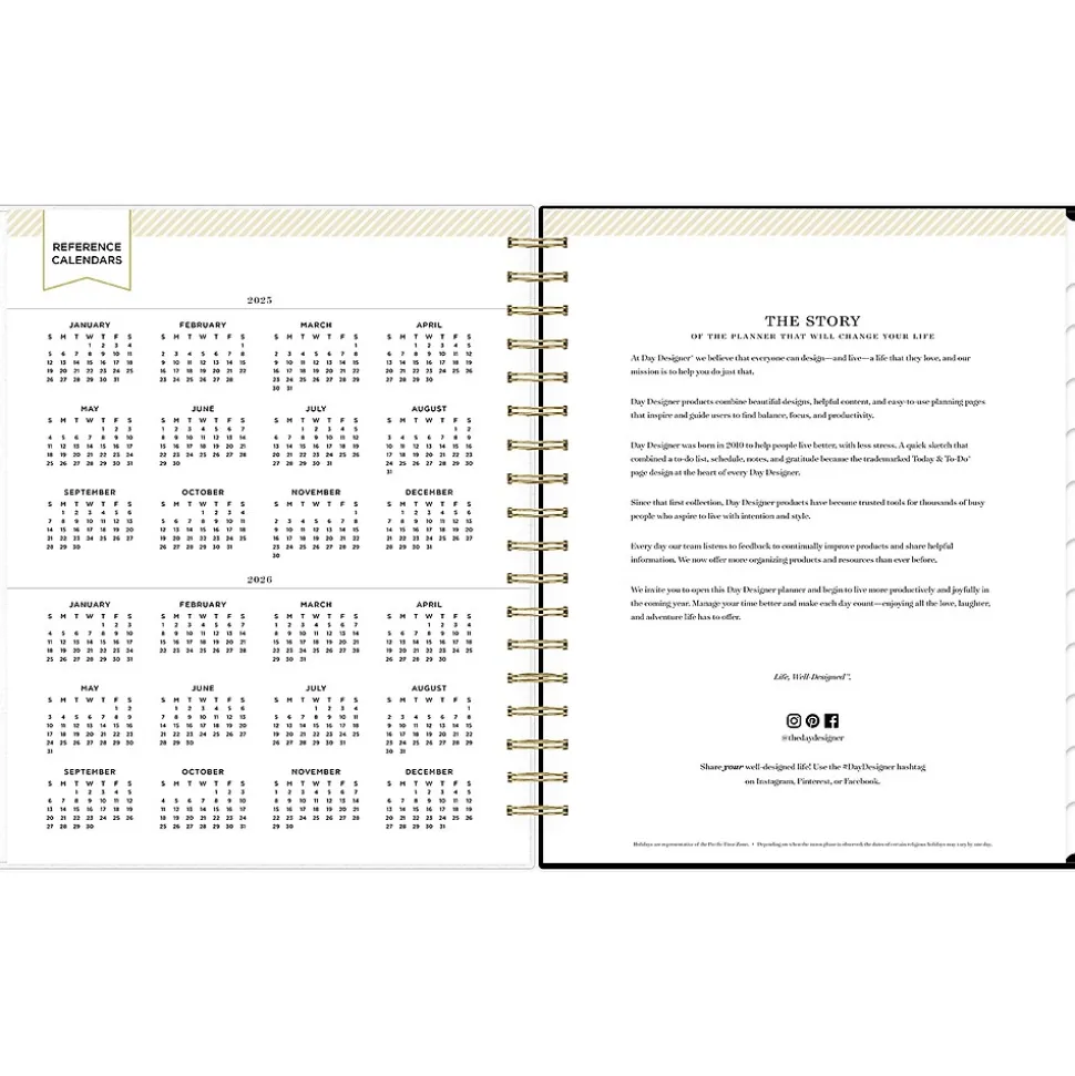 2025 Blue Sky Day Designer Austen Black 8" x 10" Daily & Monthly Planner, Plastic Cover, Multicolor (148130)