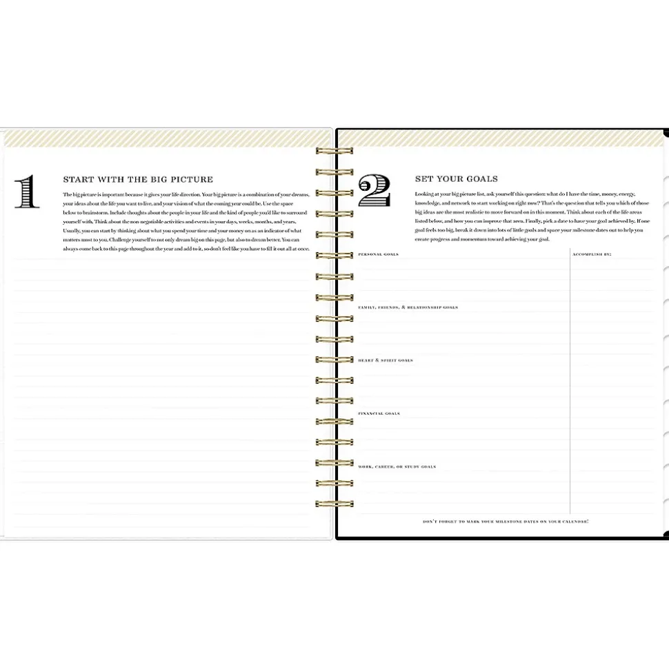 2025 Blue Sky Day Designer Austen Black 8" x 10" Daily & Monthly Planner, Plastic Cover, Multicolor (148130)