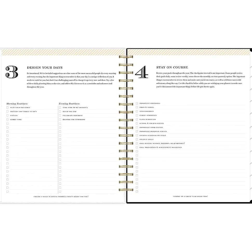 2025 Blue Sky Day Designer Austen Black 8" x 10" Daily & Monthly Planner, Plastic Cover, Multicolor (148130)