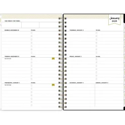 2025 Blue Sky Day Designer Austen Black 5" x 8" Weekly & Monthly Planner, Plastic Cover, Multicolor (148131)