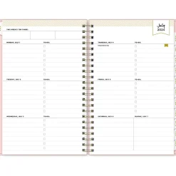 2024-2025 Blue Sky Day Designer Blush 5" x 8" Academic Weekly & Monthly Planner, Plastic Cover, Pink (150138)