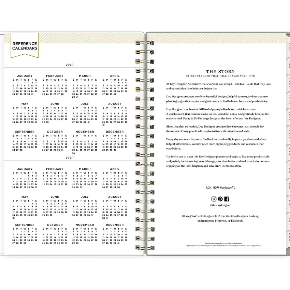 2025 Blue Sky Day Designer Felicity 5" x 8" Weekly & Monthly Planner, Plastic Cover, Multicolor (148139)