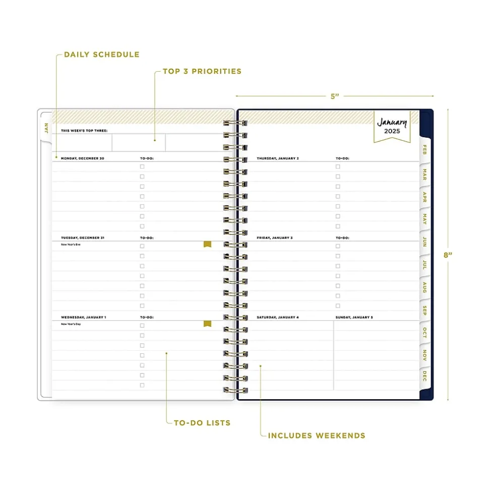 2025 Blue Sky Day Designer Meadow 5" x 8" Weekly & Monthly Planner, Plastic Cover, Multicolor (147224-25)