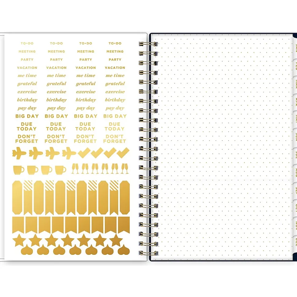 2025 Blue Sky Day Designer Peyton Navy 5" x 8" Weekly & Monthly Planner, Plastic Cover, Multicolor (103620-25)