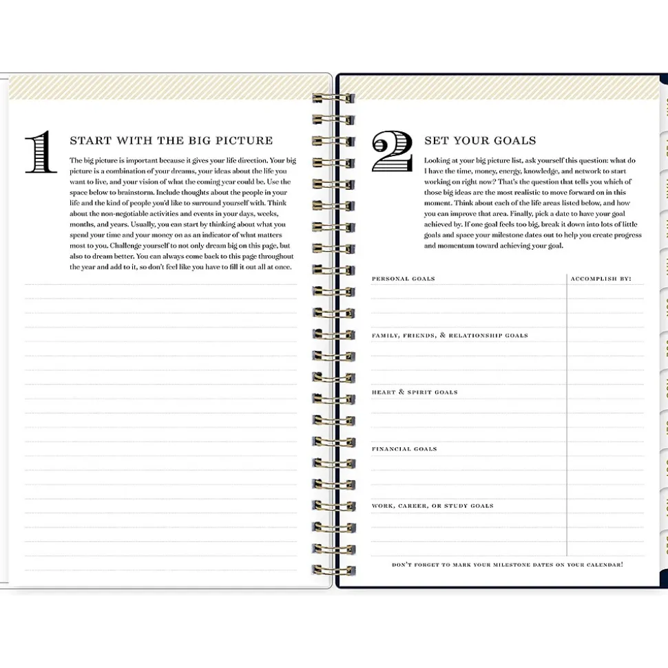 2025 Blue Sky Day Designer Peyton Navy 5" x 8" Weekly & Monthly Planner, Plastic Cover, Multicolor (103620-25)