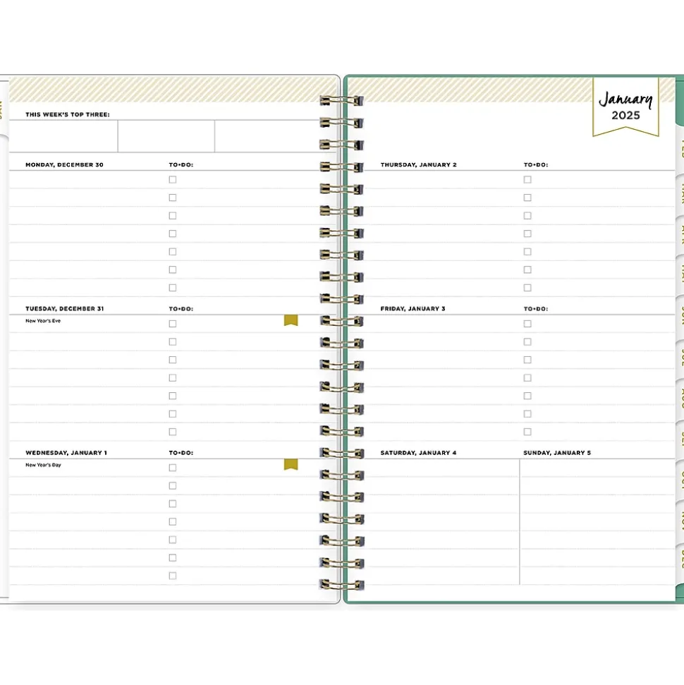 2025 Blue Sky Day Designer Peyton White 5" x 8" Weekly & Monthly Planner, Plastic Cover, Multicolor (103619-25)