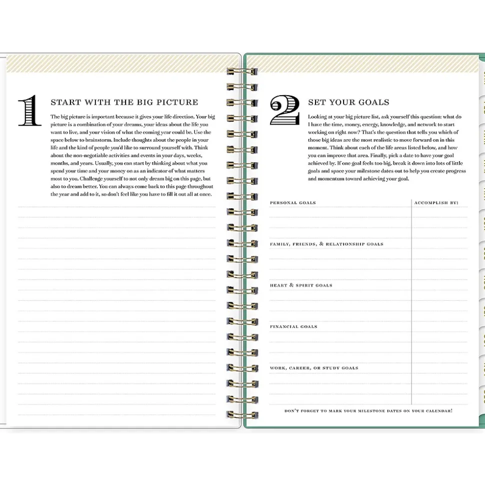 2025 Blue Sky Day Designer Peyton White 5" x 8" Weekly & Monthly Planner, Plastic Cover, Multicolor (103619-25)