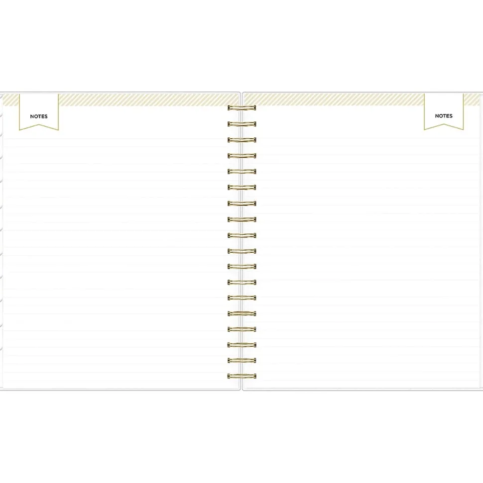 2024-2025 Blue Sky Day Designer Rugby Stripe 8" x 10" Academic Daily & Monthly Planner, Black/White (144875)