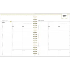 2025 Blue Sky Day Designer Rugby Stripe 8" x 10" Daily & Monthly Planner, Plastic Cover, Navy/White (142098-25)