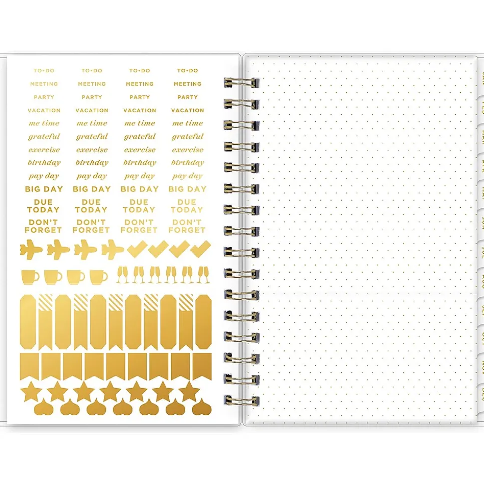 2025 Blue Sky Day Designer Rugby Stripe 5" x 8" Daily & Monthly Planner, Plastic Cover, Navy/White (103623-25)