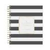 2025 Blue Sky Day Designer Rugby Stripe 8" x 10" Daily & Monthly Planner, Plastic Cover, Black/White (148120)