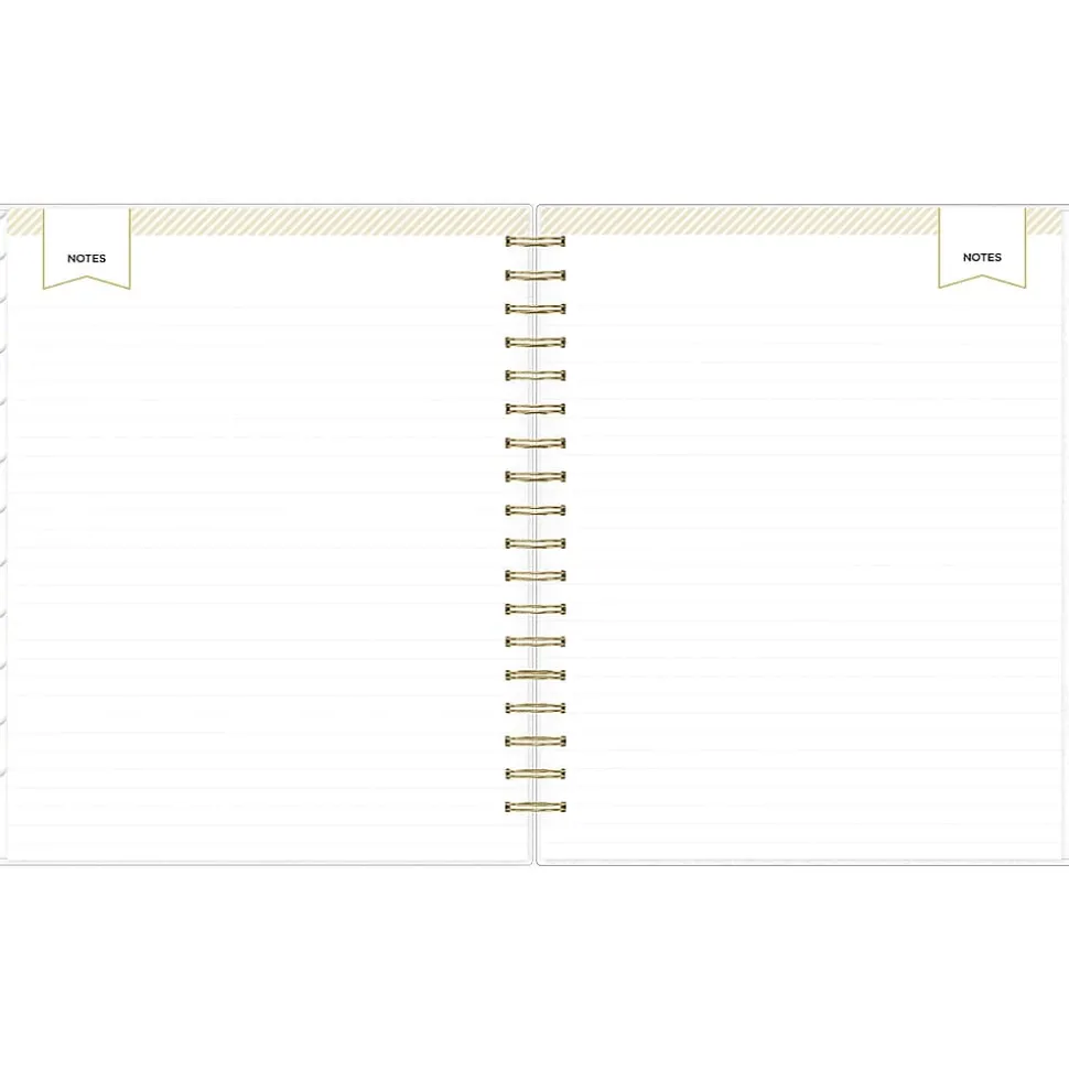 2025 Blue Sky Day Designer Rugby Stripe 8" x 10" Daily & Monthly Planner, Plastic Cover, Black/White (148120)