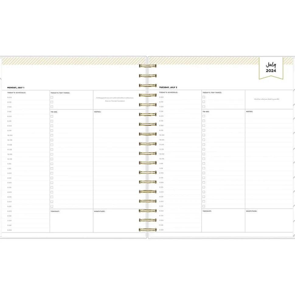 2024-2025 Blue Sky Day Designer Somerset Black 8" x 10" Academic Daily & Monthly Planner, Plastic Cover, Multicolor (144857)