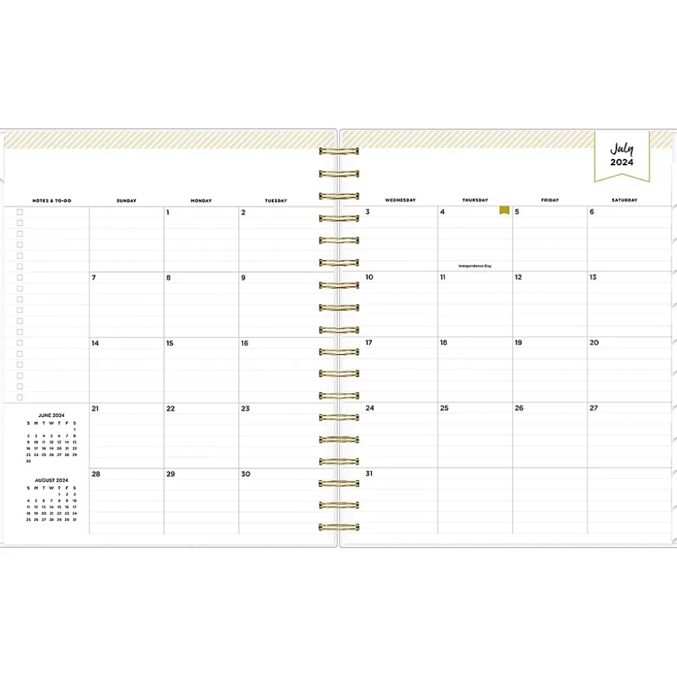 2024-2025 Blue Sky Day Designer Somerset Black 8" x 10" Academic Daily & Monthly Planner, Plastic Cover, Multicolor (144857)