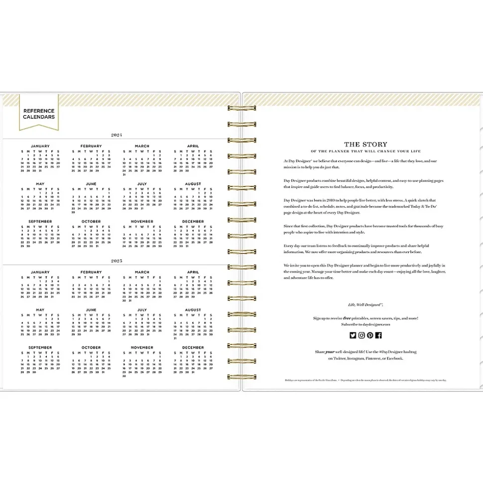 2024-2025 Blue Sky Day Designer Somerset Black 8" x 10" Academic Daily & Monthly Planner, Plastic Cover, Multicolor (144857)