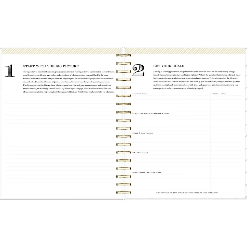 2024-2025 Blue Sky Day Designer Somerset Black 8" x 10" Academic Daily & Monthly Planner, Plastic Cover, Multicolor (144857)