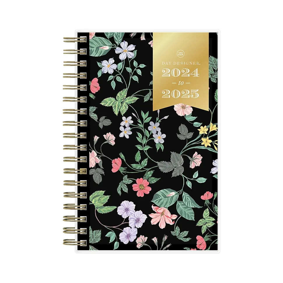 2024-2025 Blue Sky Day Designer Somerset Black 3.63" x 6.13" Academic Weekly & Monthly Planner, Plastic Cover, Multicolor