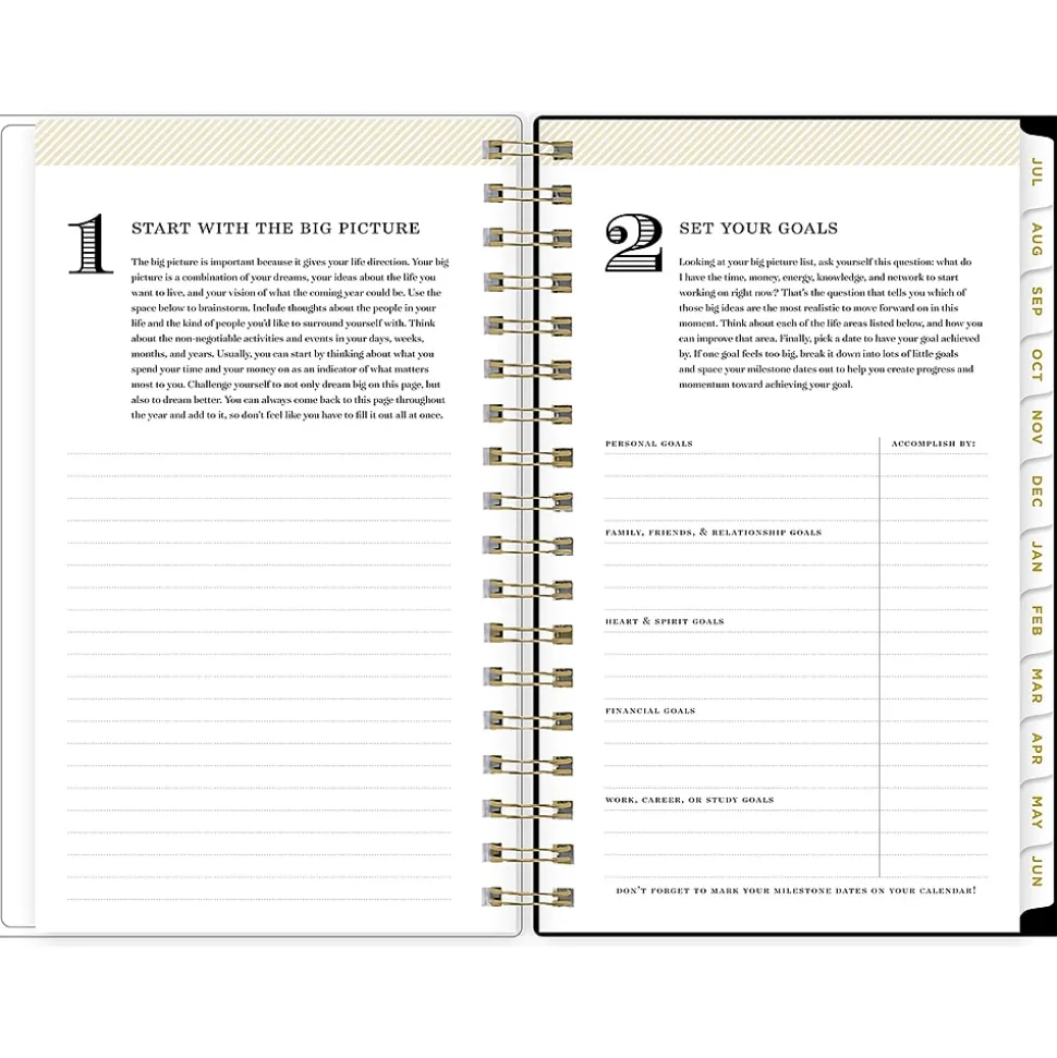 2024-2025 Blue Sky Day Designer Somerset Black 3.63" x 6.13" Academic Weekly & Monthly Planner, Plastic Cover, Multicolor