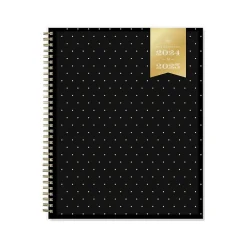 2024-2025 Blue Sky Day Designer Swiss Dot 8.5" x 11" Academic Weekly & Monthly Planner, Black/Gold (150136)