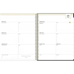 2024-2025 Blue Sky Day Designer Swiss Dot 8.5" x 11" Academic Weekly & Monthly Planner, Black/Gold (150136)