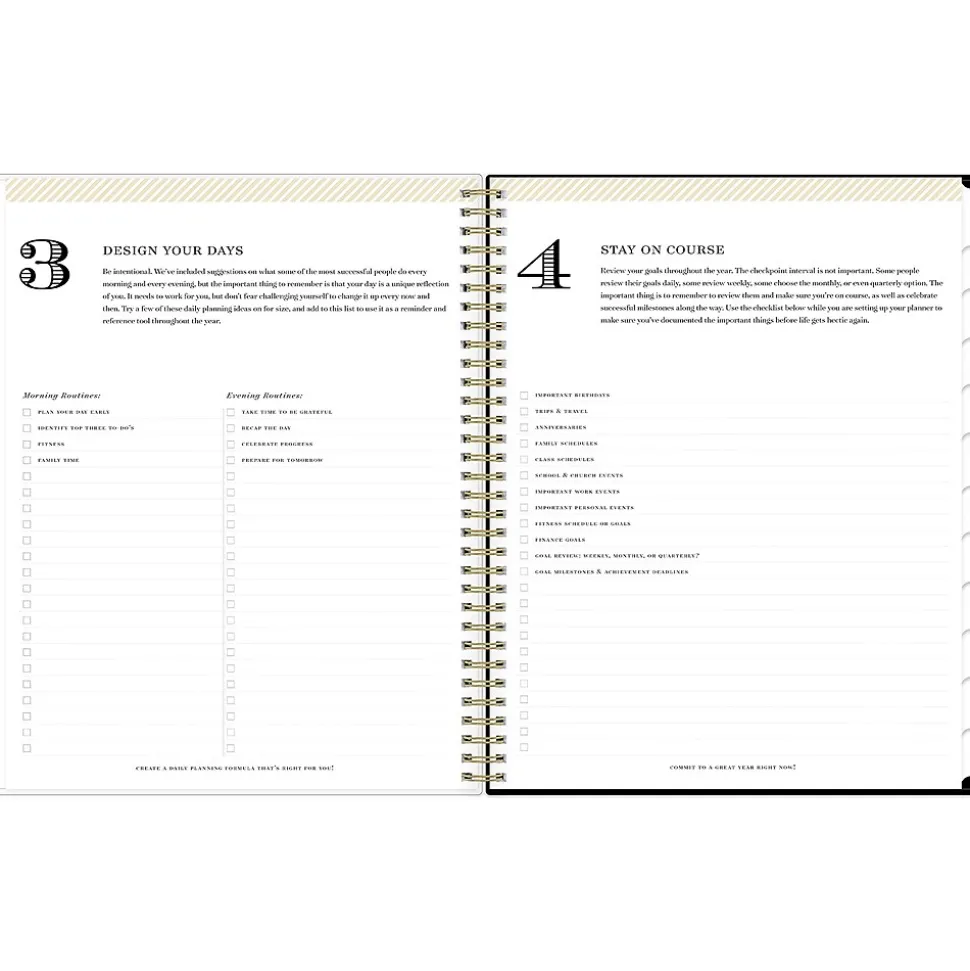 2025 Blue Sky Day Designer Swiss Dot 8.5" x 11" Weekly Planner, Plastic Cover, Black/Gold (148134)