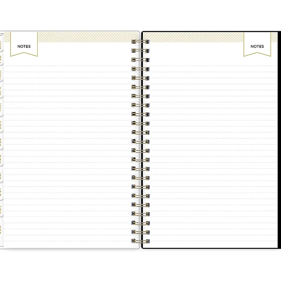 2025 Blue Sky Day Designer Swiss Dot 5" x 8" Weekly & Monthly Planner, Plastic Cover, Black/Gold (148135)