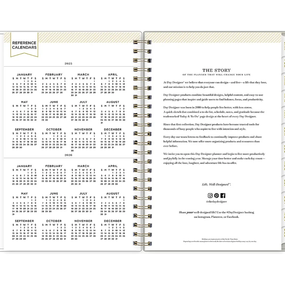 2025 Blue Sky Day Designer Tess 5" x 8" Weekly & Monthly Planner, Plastic Cover, Tan/Off-White (148145)