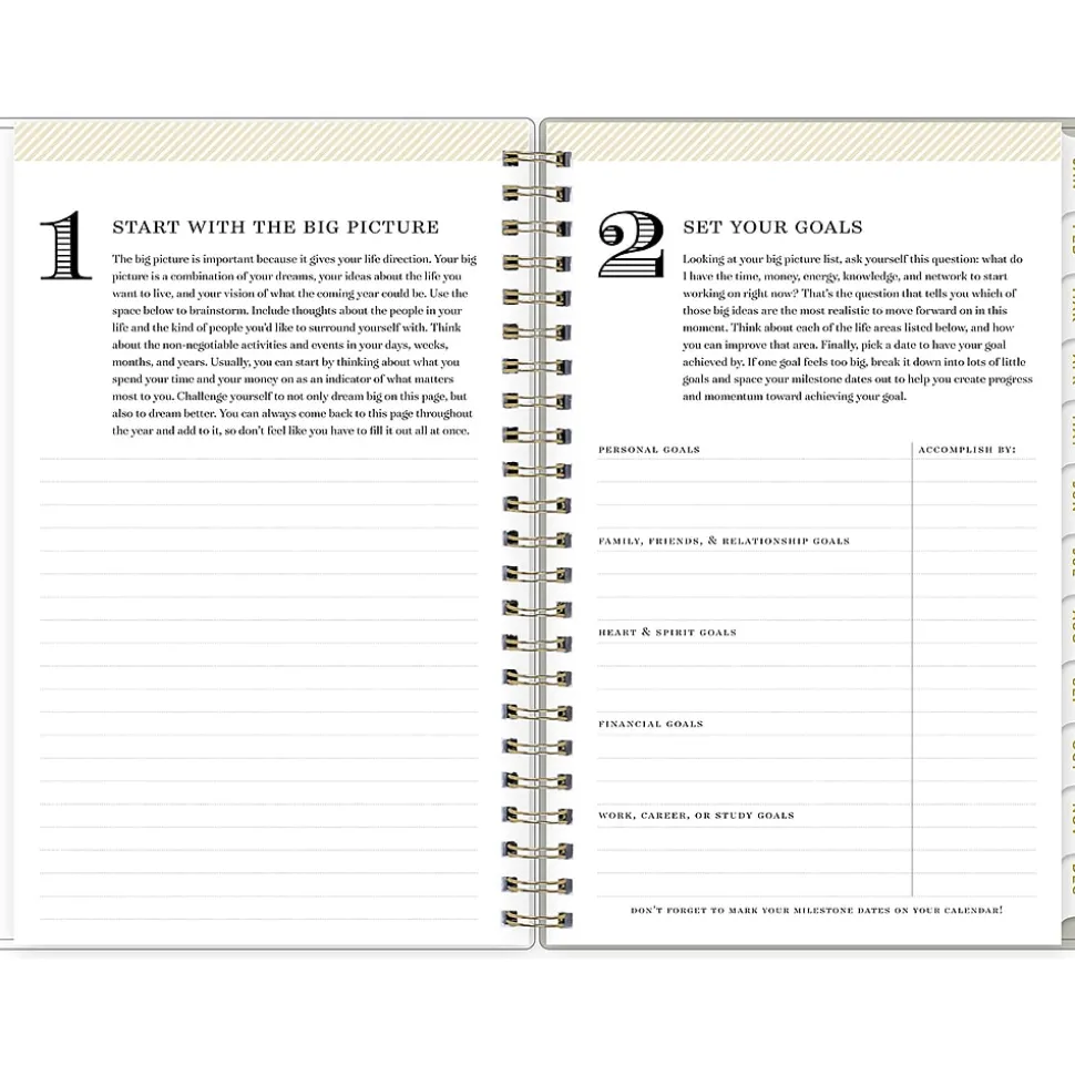 2025 Blue Sky Day Designer Tess 5" x 8" Weekly & Monthly Planner, Plastic Cover, Tan/Off-White (148145)