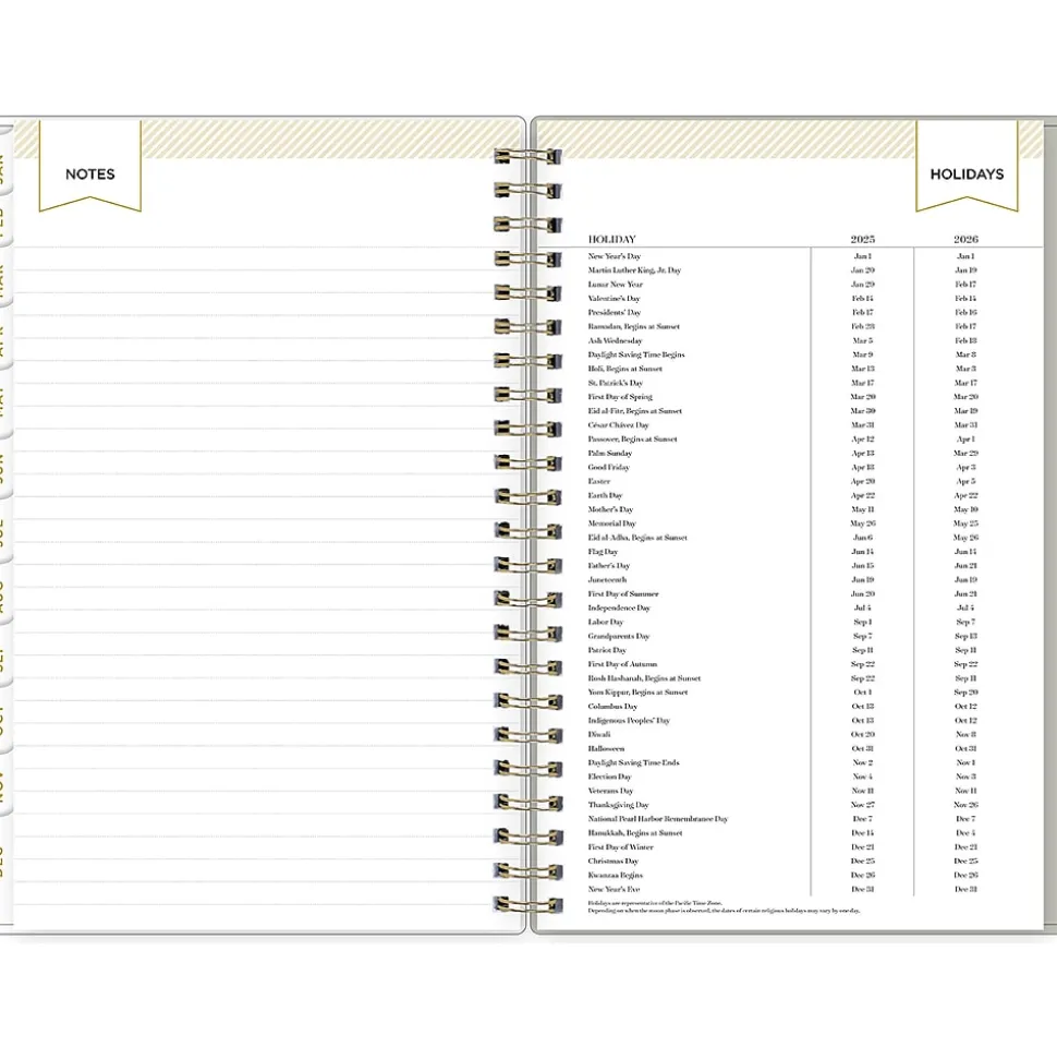 2025 Blue Sky Day Designer Tess 5" x 8" Weekly & Monthly Planner, Plastic Cover, Tan/Off-White (148145)