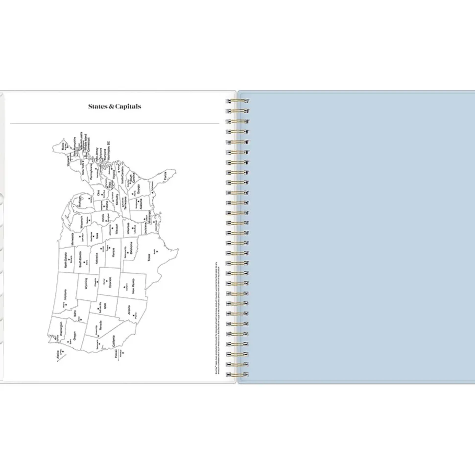 2025 Blue Sky Day Designer The Everygirl Evan Blue 8" x 10" Monthly Planner, Plastic Cover, Blue/White (150777)