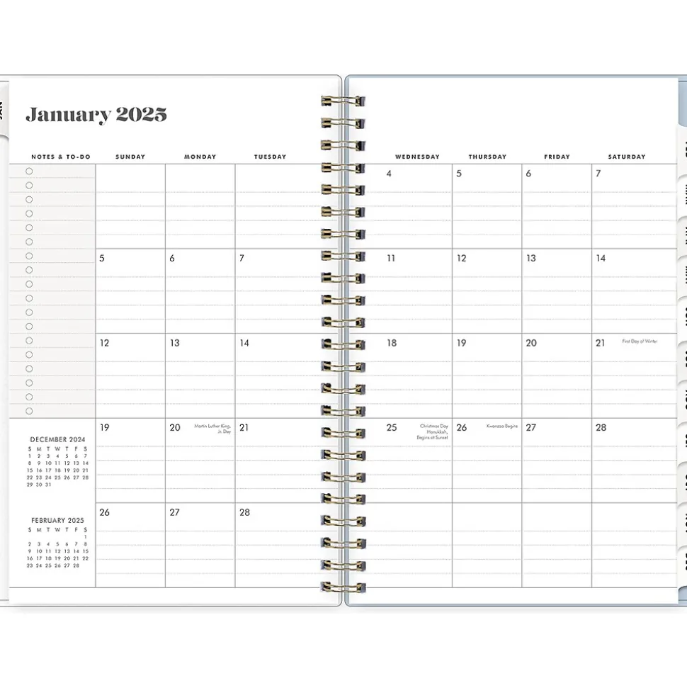 2025 Blue Sky Day Designer The Everygirl Evan Blue 5" x 8" Weekly & Monthly Planner, Plastic Cover, Blue/White (150778)