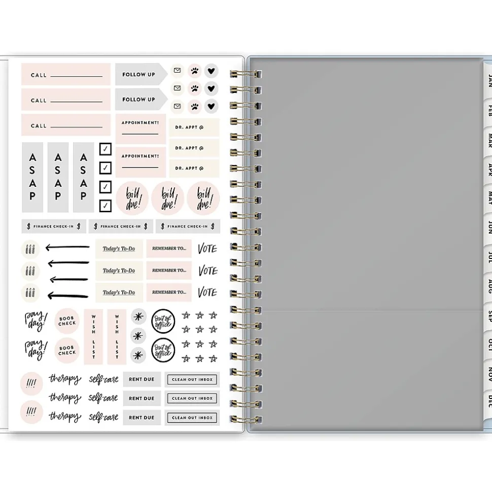 2025 Blue Sky Day Designer The Everygirl Evan Blue 5" x 8" Weekly & Monthly Planner, Plastic Cover, Blue/White (150778)