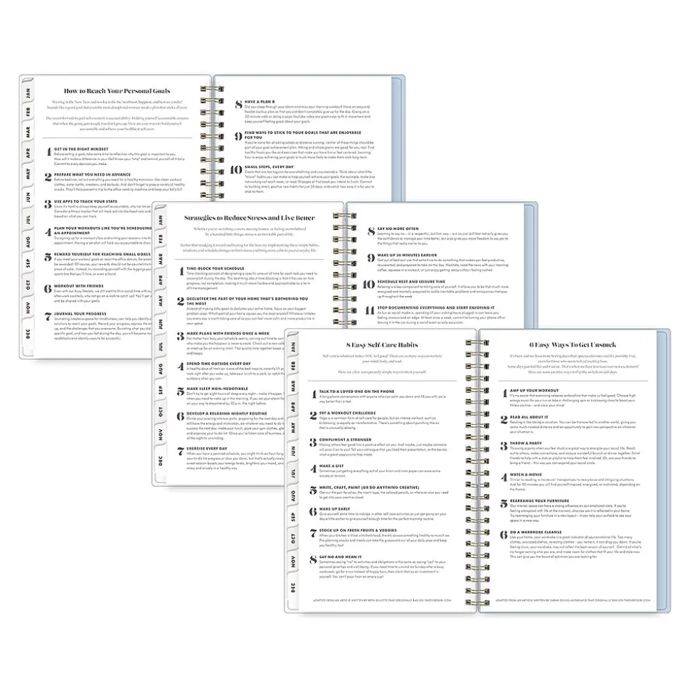 2025 Blue Sky Day Designer The Everygirl Evan Blue 5" x 8" Weekly & Monthly Planner, Plastic Cover, Blue/White (150778)