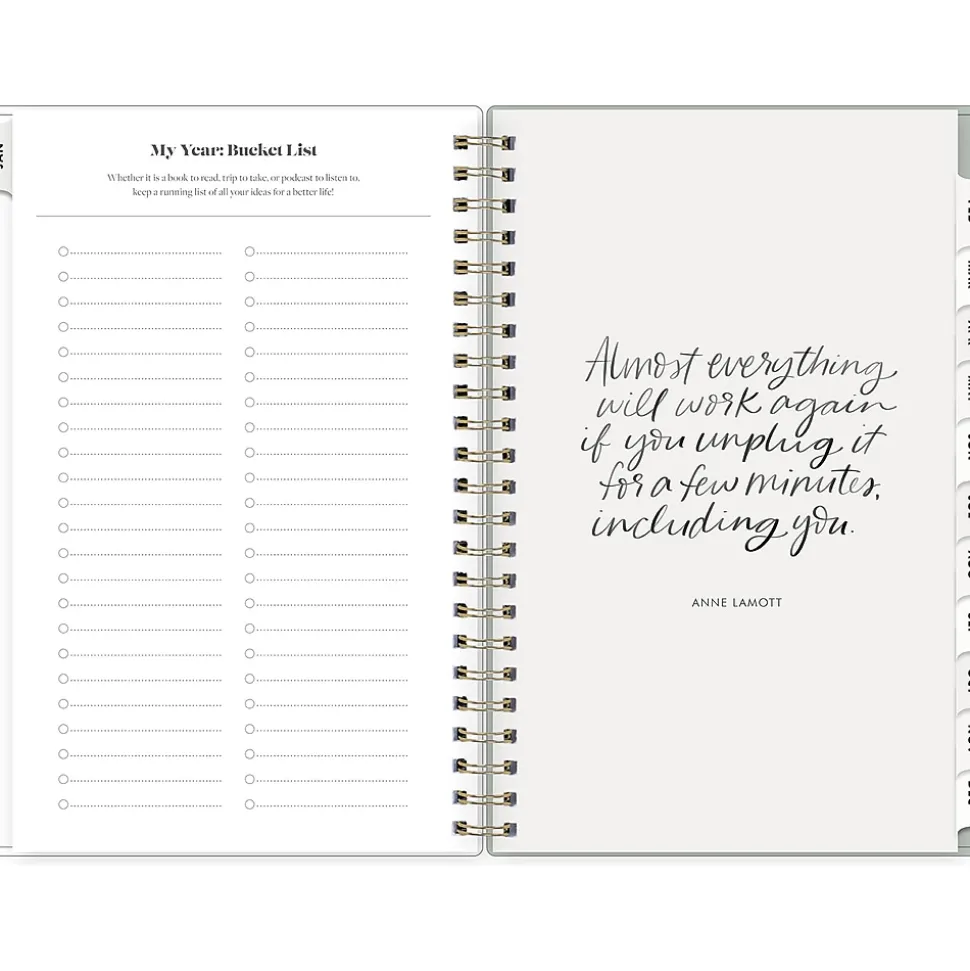 2025 Blue Sky Day Designer The Everygirl Tuberose 5" x 8" Weekly & Monthly Planner, Plastic Cover, Green/White (150776)