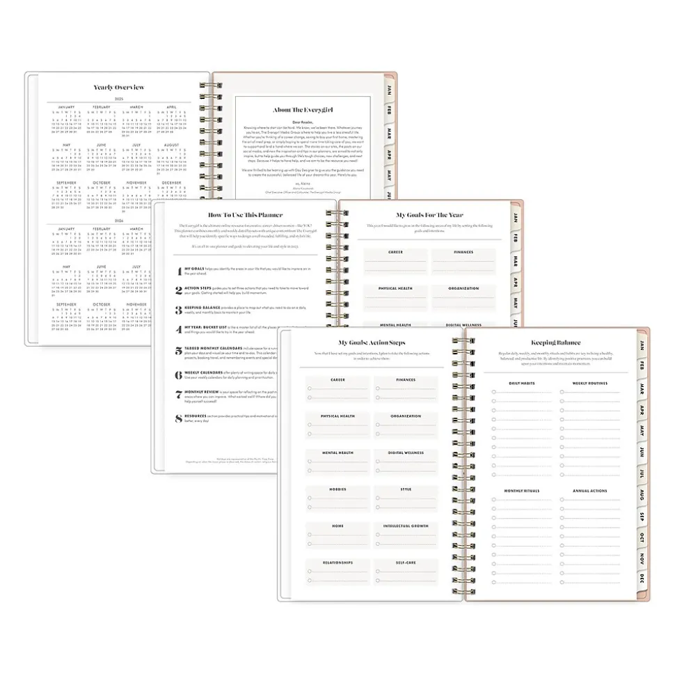 2025 Blue Sky Day Designer The Everygirl Botanica 5" x 8" Weekly & Monthly Planner, Plastic Cover, Multicolor (148271)