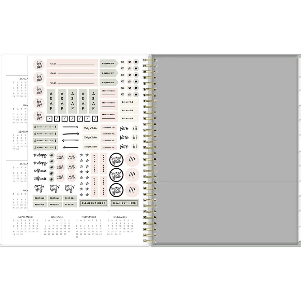 2025 Blue Sky Day Designer The Everygirl Tuberose 8.5" x 11" Weekly Planner, Plastic Cover, Green/White (150775)
