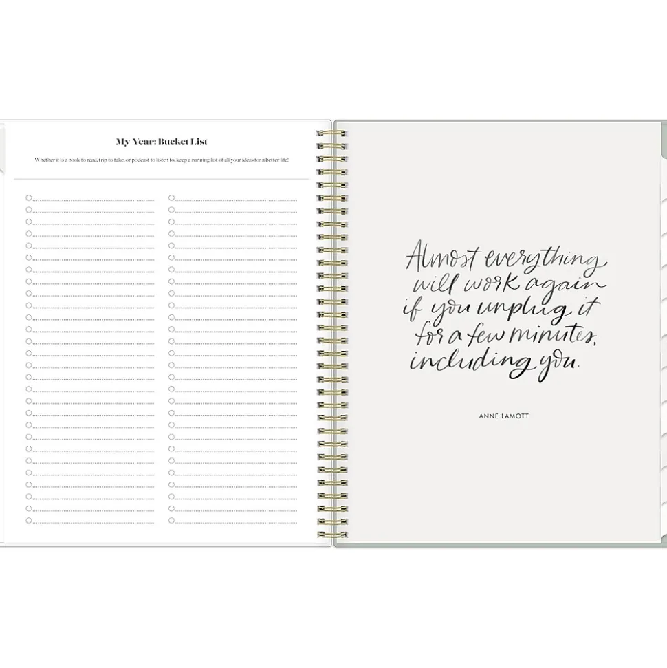 2025 Blue Sky Day Designer The Everygirl Tuberose 8.5" x 11" Weekly Planner, Plastic Cover, Green/White (150775)
