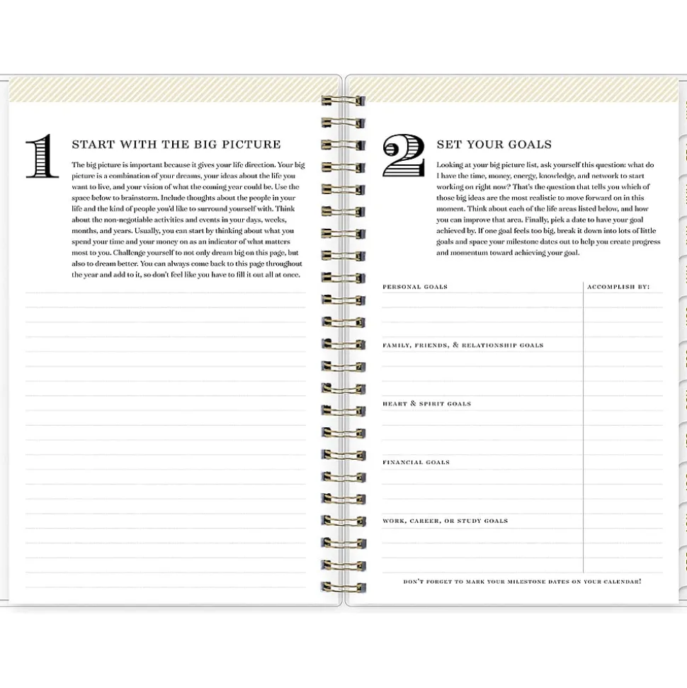 2025 Blue Sky Day Designer Tile 5" x 8" Weekly & Monthly Planner, Plastic Cover, Blue/White (101410-25)