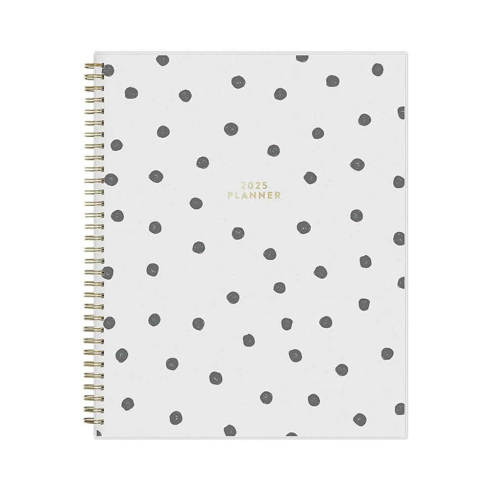 2025 Blue Sky Deelie 8.5" x 11" Weekly & Monthly Planner, Plastic Cover, White/Gray (152249)