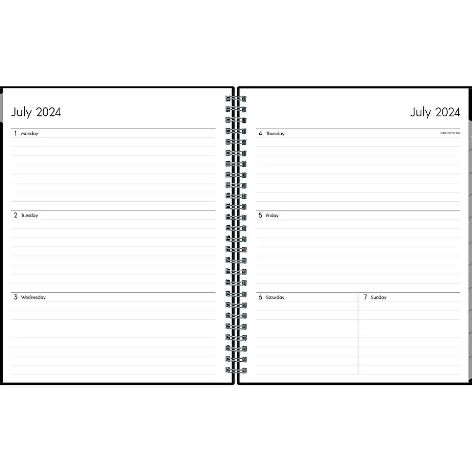 2024-2025 Blue Sky Enterprise 7" x 9" Academic Weekly & Monthly Planner, Plastic Cover, Black (131982-A25)