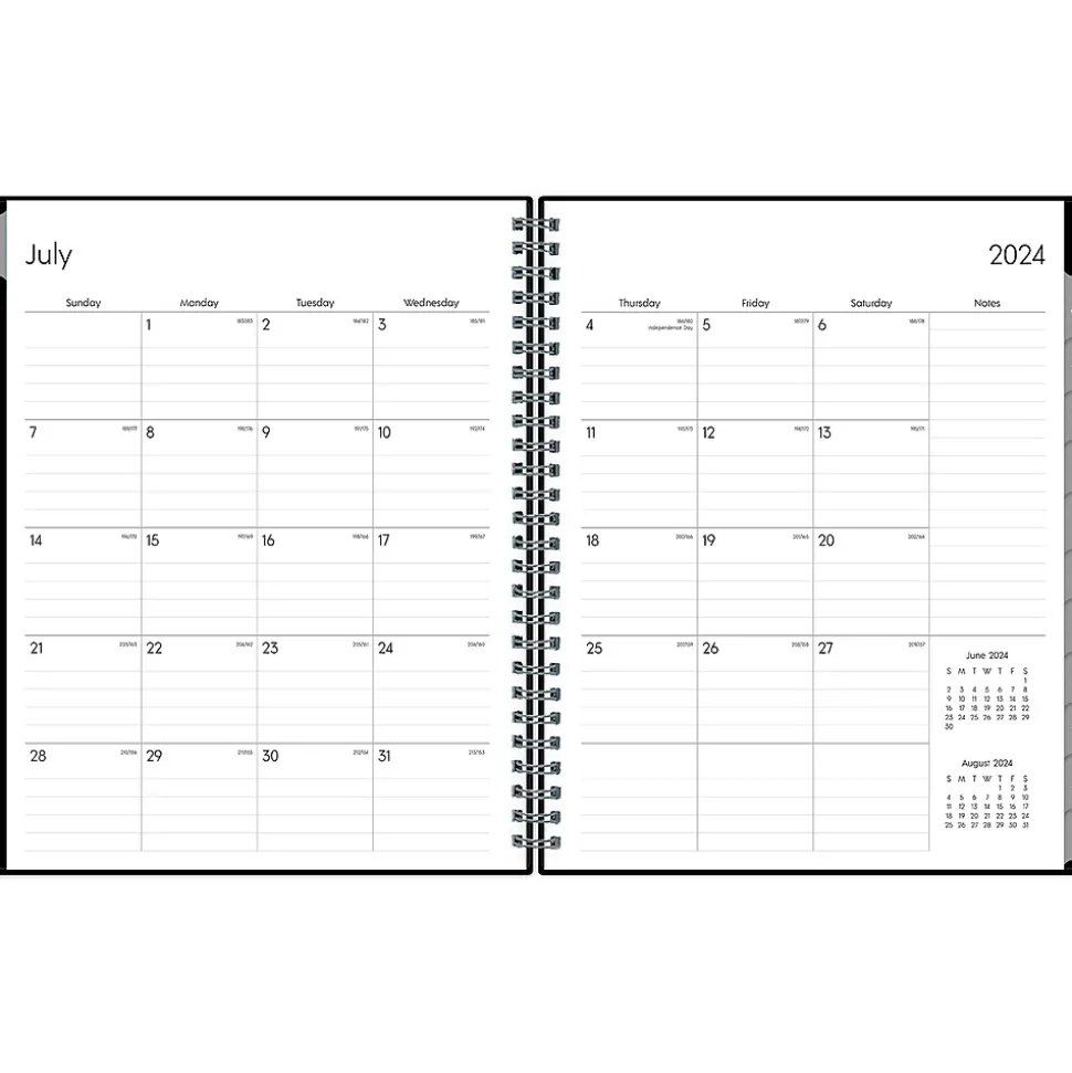 2024-2025 Blue Sky Enterprise 7" x 9" Academic Weekly & Monthly Planner, Plastic Cover, Black (131982-A25)