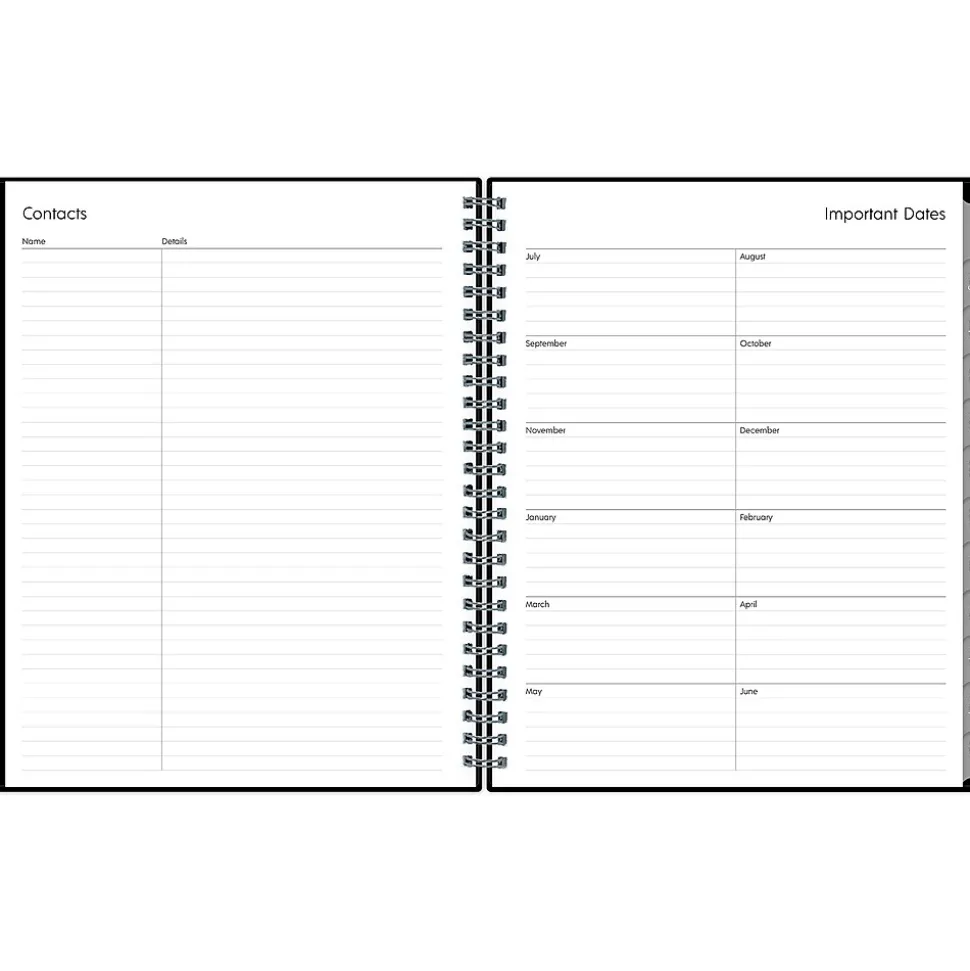 2024-2025 Blue Sky Enterprise 7" x 9" Academic Weekly & Monthly Planner, Plastic Cover, Black (131982-A25)