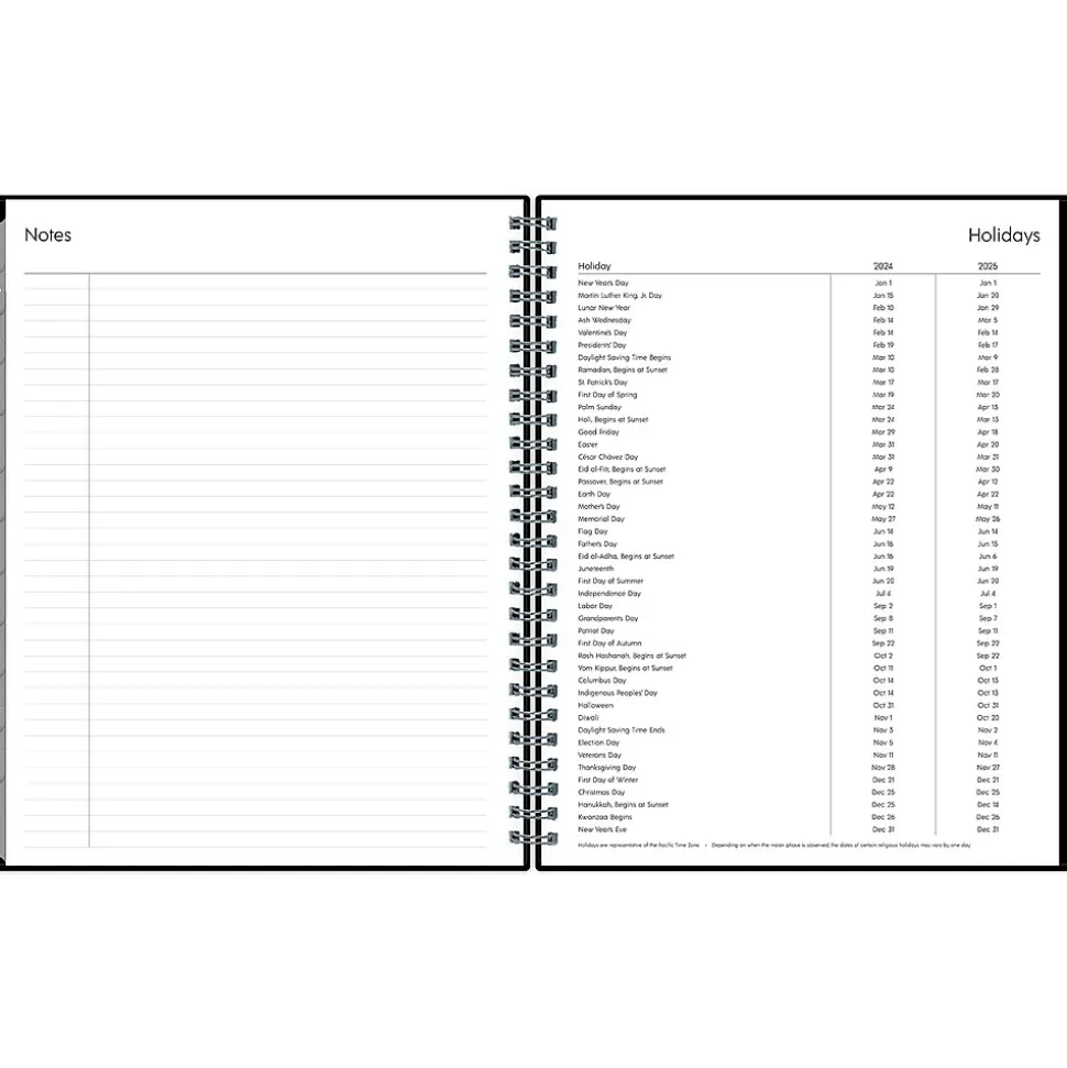 2024-2025 Blue Sky Enterprise 7" x 9" Academic Weekly & Monthly Planner, Plastic Cover, Black (131982-A25)