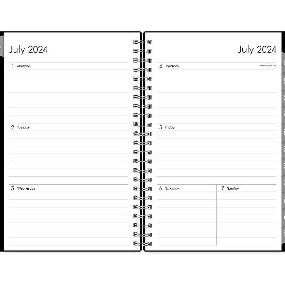 2024-2025 Blue Sky Enterprise 5" x 8" Academic Weekly & Monthly Planner, Plastic Cover, Black (130611-A25)