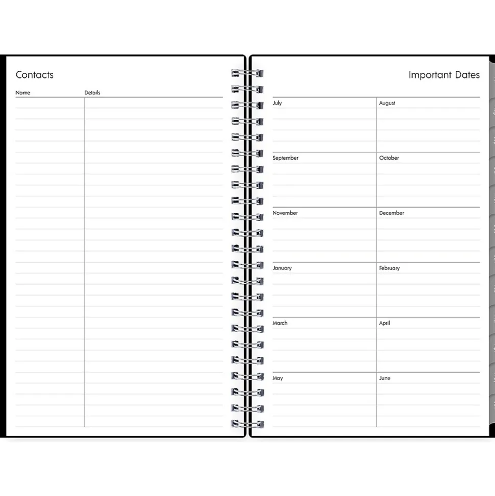 2024-2025 Blue Sky Enterprise 5" x 8" Academic Weekly & Monthly Planner, Plastic Cover, Black (130611-A25)