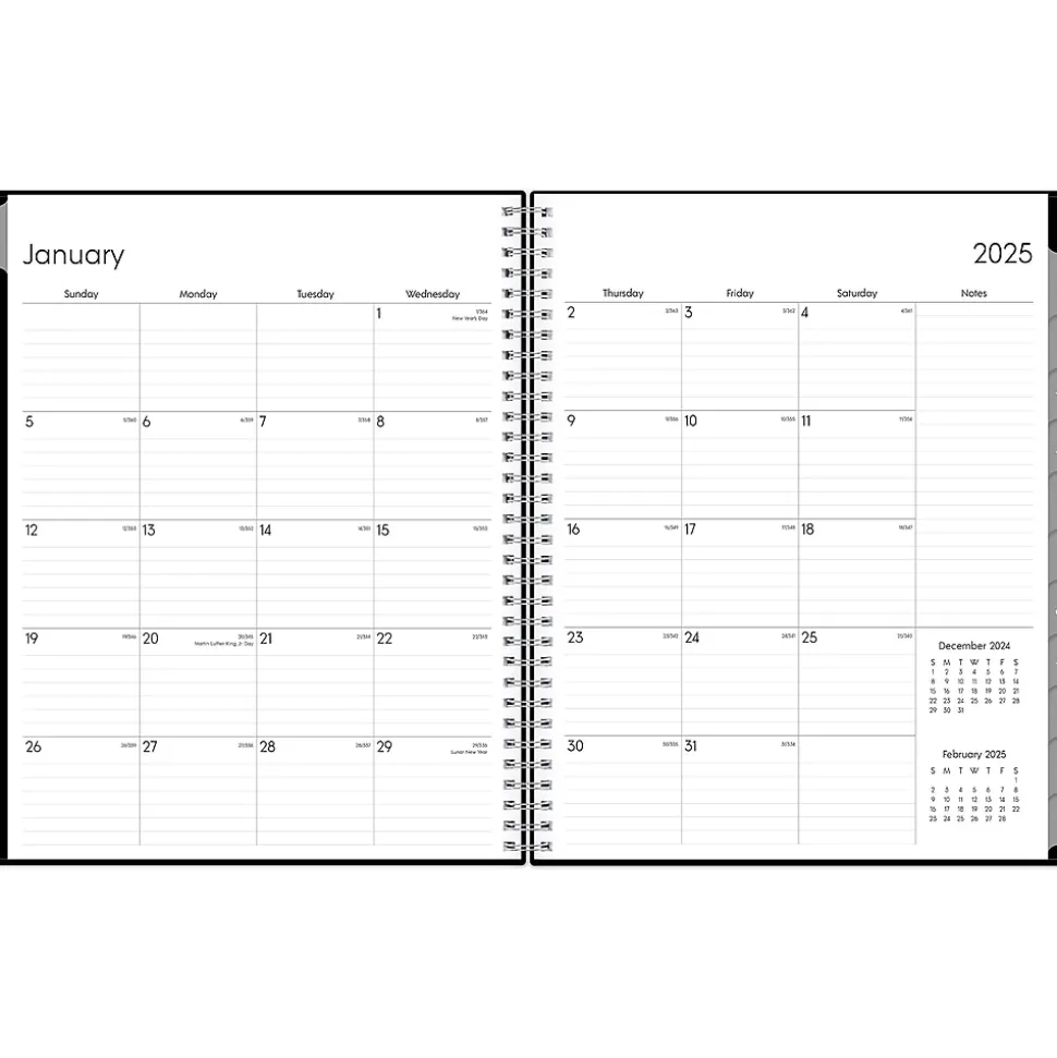 2025 Blue Sky Enterprise 8.5" x 11" Weekly & Monthly Appointment Book, Plastic Cover, Black (111289-25)