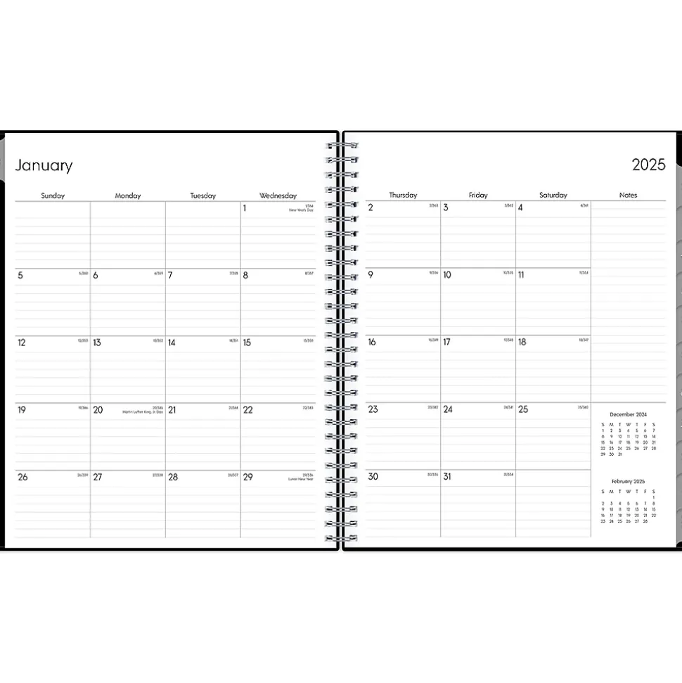 2025 Blue Sky Enterprise 8" x 10" Monthly Planner, Plastic Cover, Black (131794-25)