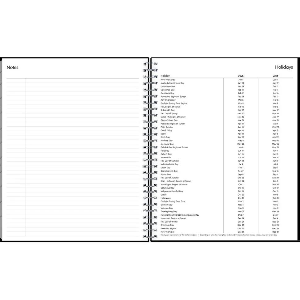 2025 Blue Sky Enterprise 8" x 10" Monthly Planner, Plastic Cover, Black (131794-25)